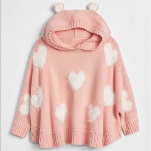 Baby Gap Fuzzy Hearts Poncho